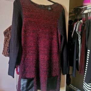 Red and black sweater dress. Size medium